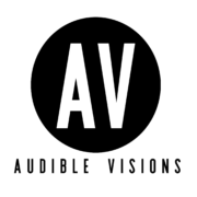 A circle around the letters AV. Text below reads "Audible Visions"